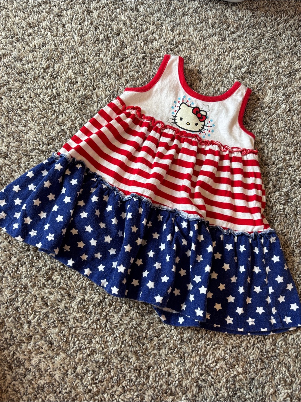 Hello Kitty Red, White & Blue Star Stripe Sundress